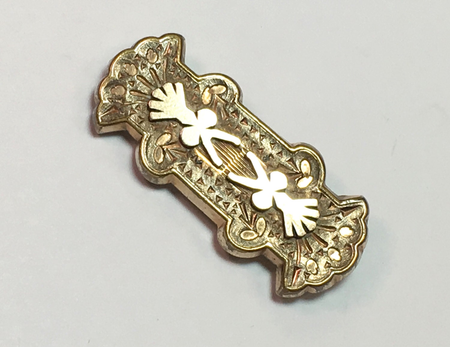 1900Er Jahre Victorian Gold Bar Brosche | Verzierte Stab-Brosche von GlennasJewels