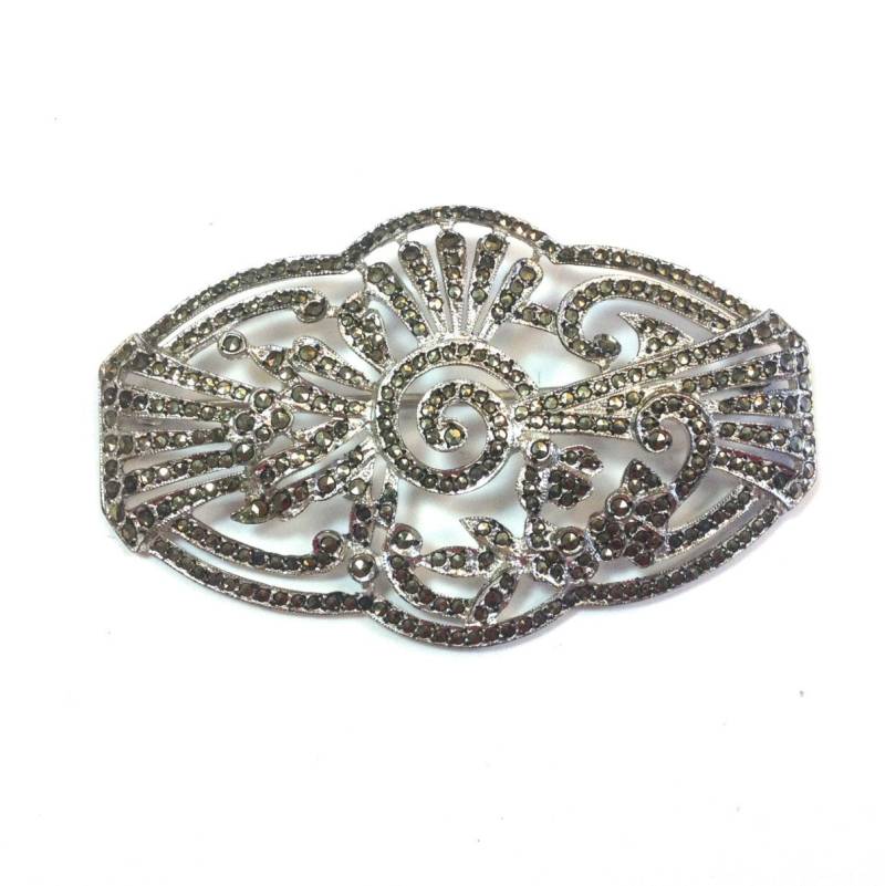 1920Er Jahre Sterling Silber & Markasiten Brosche | 20Er Markasit Anstecknadel von GlennasJewels