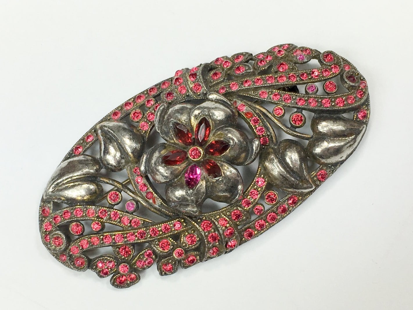 1930Er Jahre Rote Strass-Brosche | 30Er Strass Blume Anstecknadel von GlennasJewels