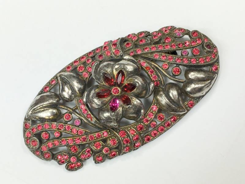 1930Er Jahre Rote Strass-Brosche | 30Er Strass Blume Anstecknadel von GlennasJewels