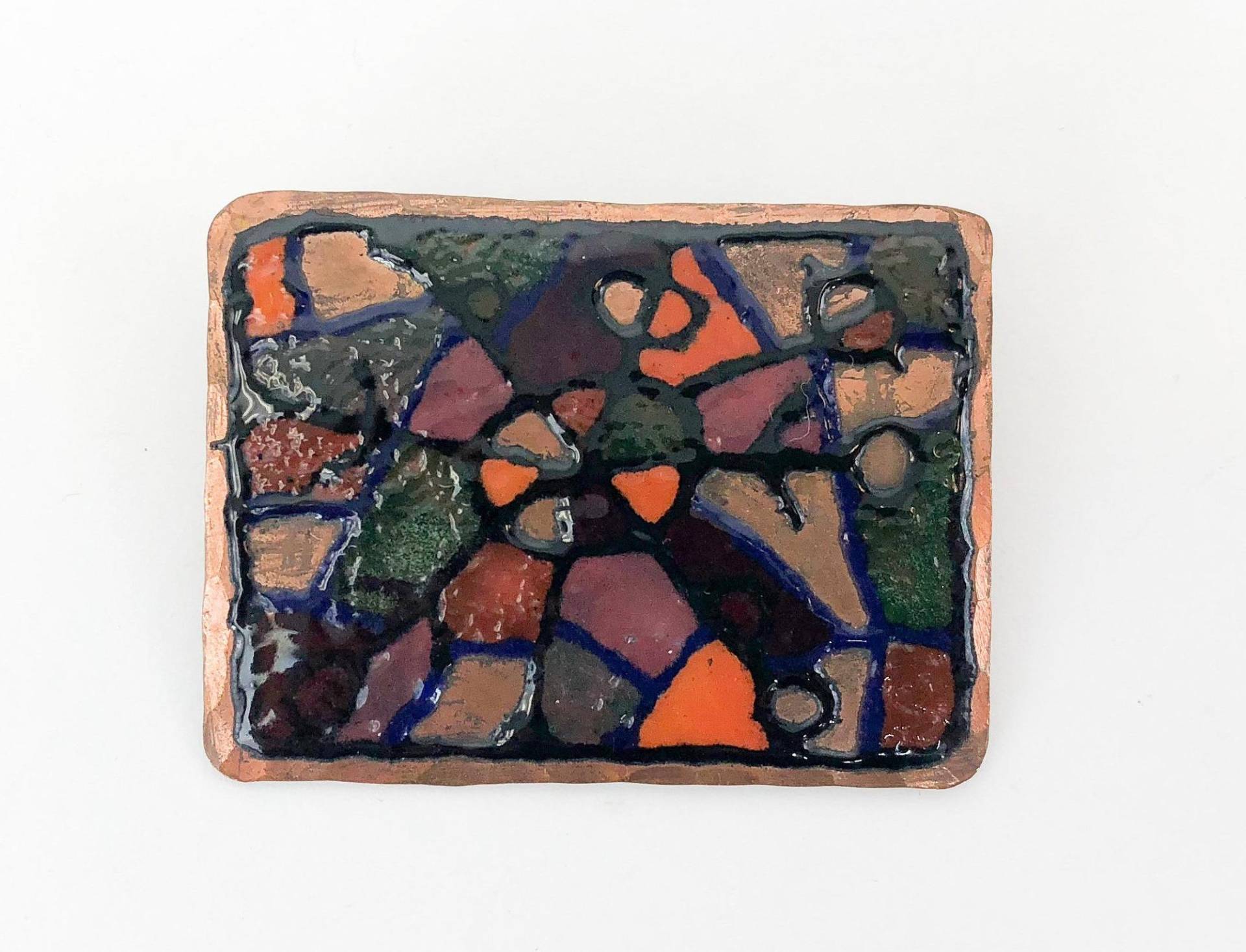 1960Er Jahre Kupfer & Emaille Brosche | 60Er Bunte Abstrakte Sh Norwegen von GlennasJewels