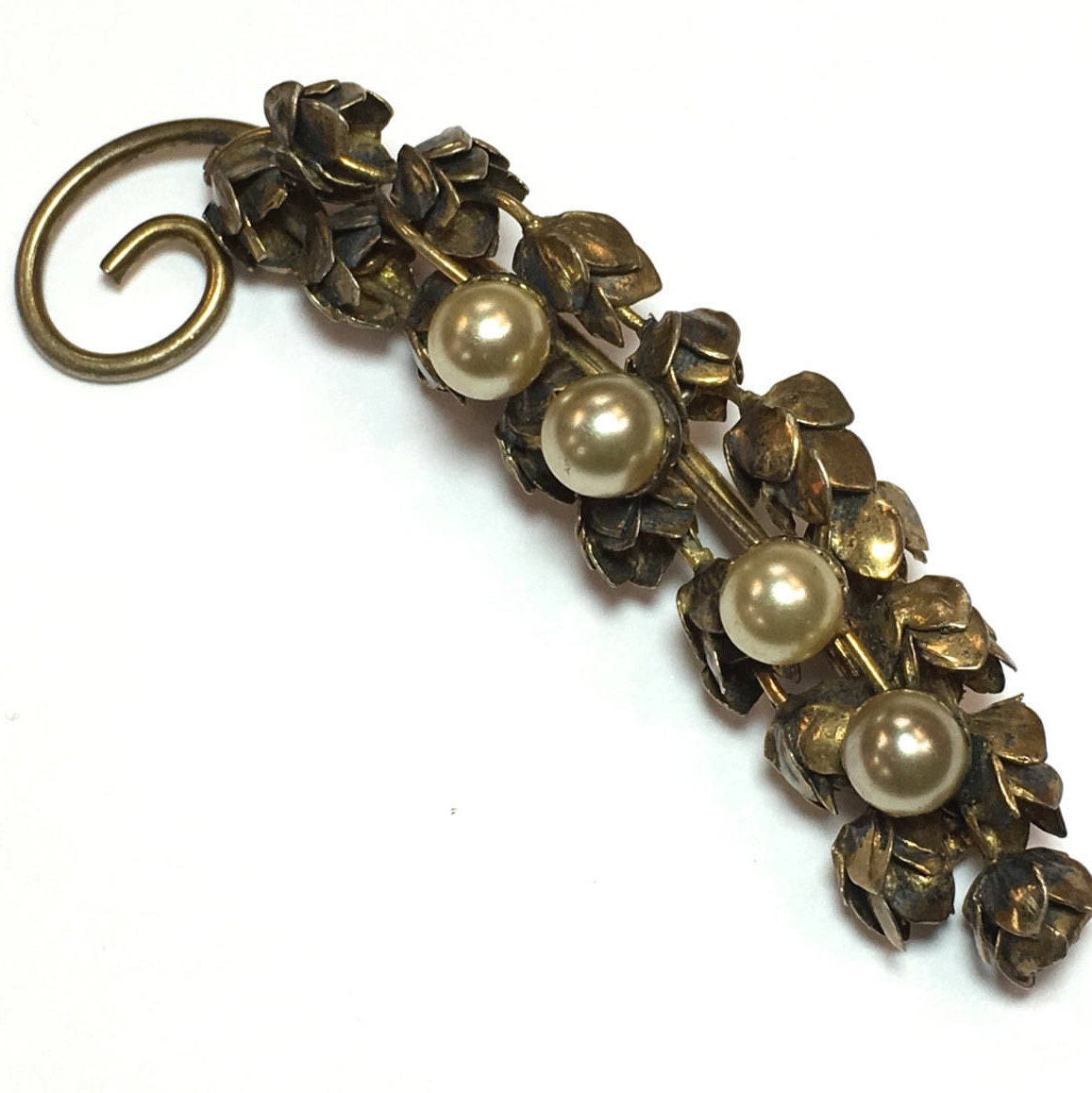 Koro | 1940Er Jahre Gold Gischt Brosche 40Er Perlen Blumen 925 Coro von GlennasJewels