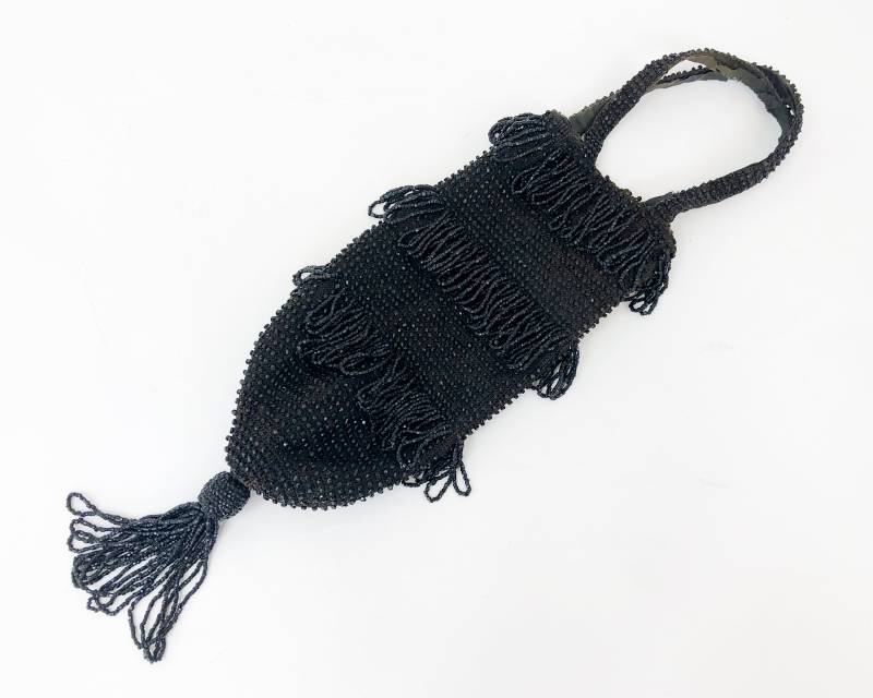 1900S Schwarze Perlen Abendtasche | 1900Er Jahre Häkeln Geldbörse von GlennasVintageShop