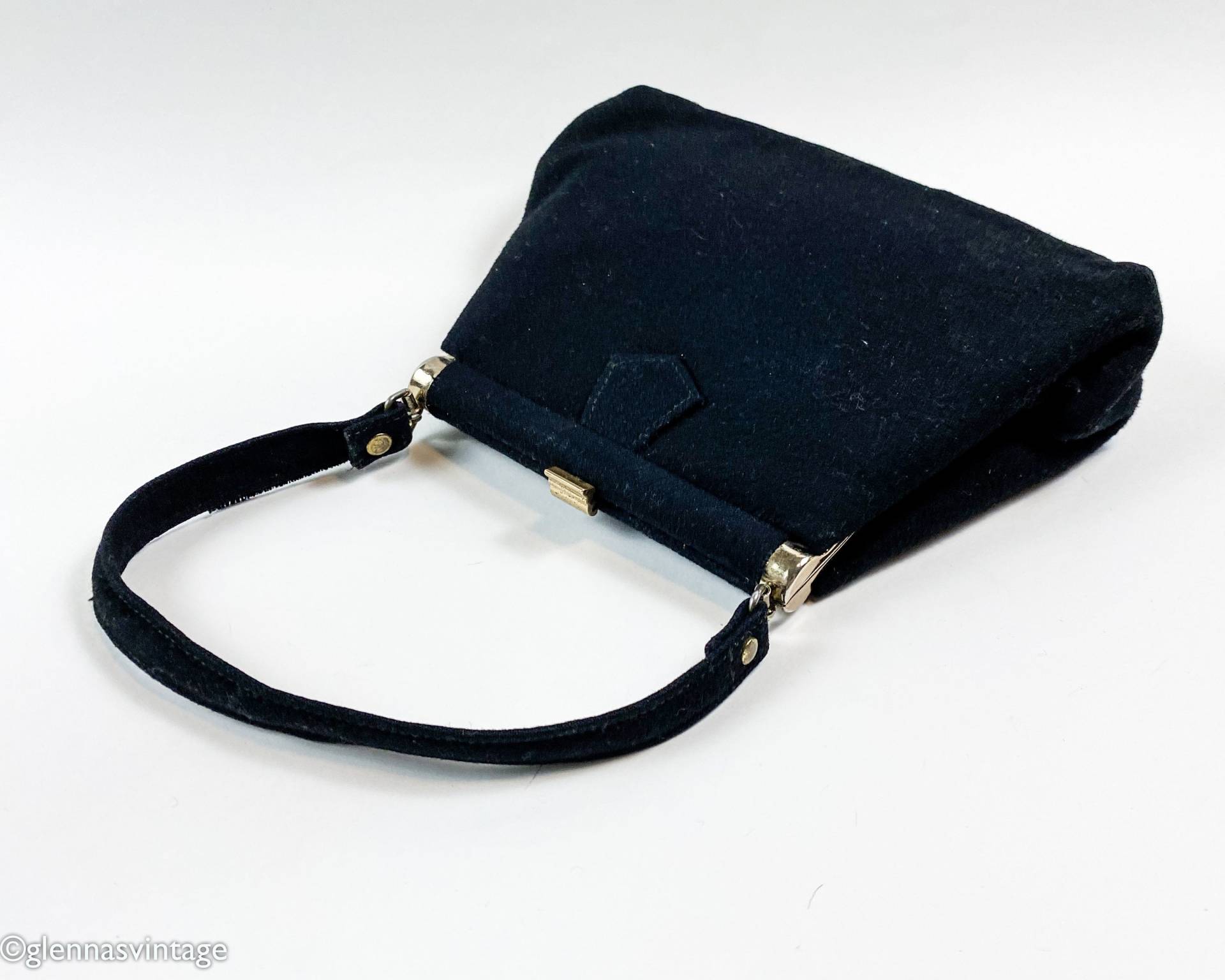 1950Er Jahre Schwarze Wolle Handtasche | 50Er Woll Geldbeutel Bobbie Jerome von GlennasVintageShop