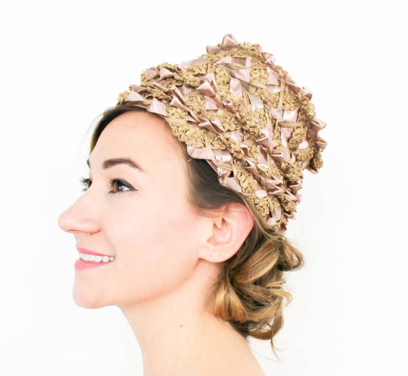 1960Er Jahre Brauner Strohhut | 60S Beige Layer Hut Original Shorlon Modell von GlennasVintageShop