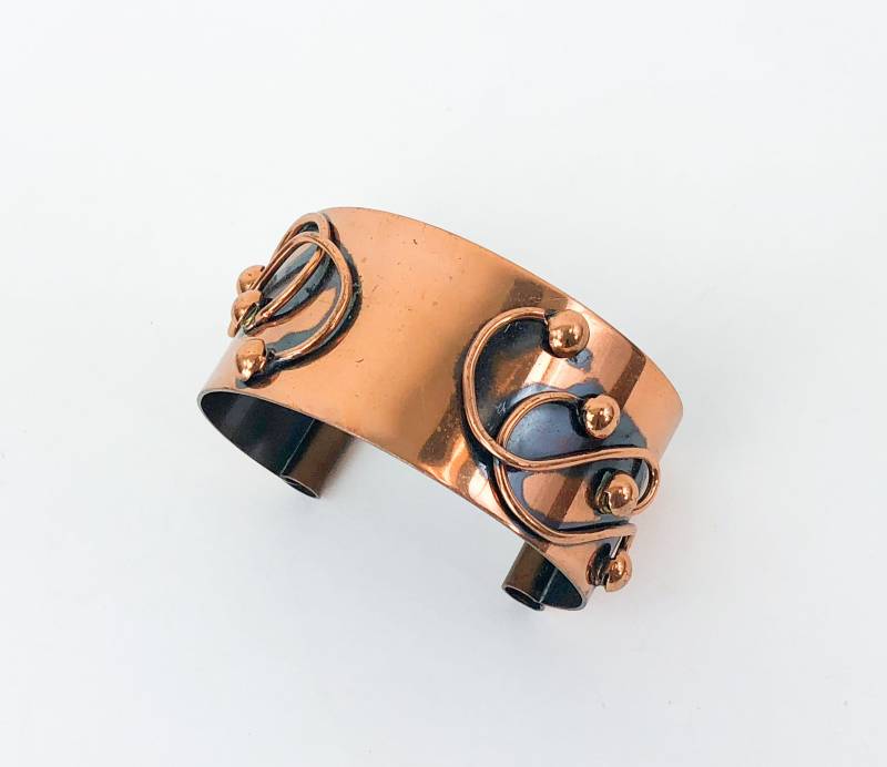 1960Er Jahre Kupfer-Armband | 60Er Kupfer Armreif Kunststoff Handwerk von GlennasVintageShop