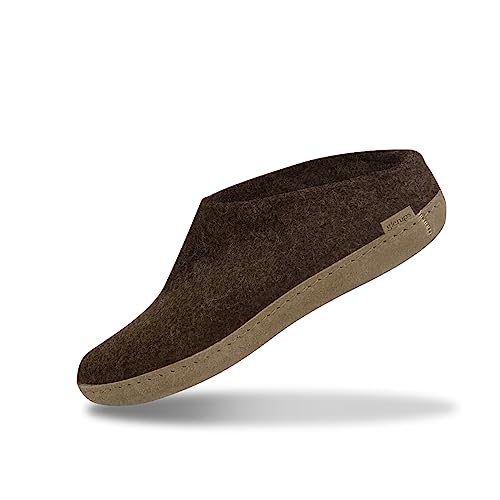 glerups dk B Slipper Unisex - Erwachsene Filz-Slipper, Damen,Herren Huettenschuhe,Filz-Schuhe,Filz-Pantoffel,Pantoletten,Puschen Braun, 38 EU / 5 UK von glerups dk