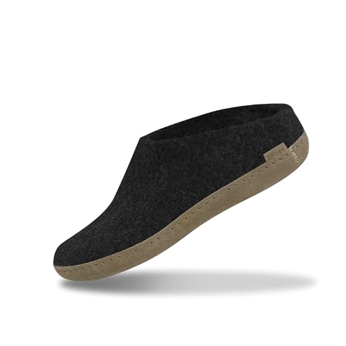 Glerups Hausschuhe Herren und Damen (Größe 39) | Komfortable Filzpantoffeln mit Weicher Sohle aus Leder | Praktische Pantoffeln Damen & Herren | Hausschuh Wolle | Comfortable Slippers Women & Men von glerups dk