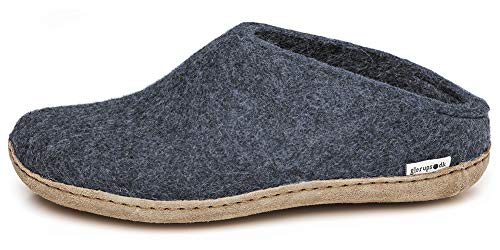 glerups dk B Slipper Unisex - Erwachsene Filz-Slipper, Damen,Herren Huettenschuhe,Filz-Schuhe,Filz-Pantoffel,Pantoletten,Puschen Blau, 42 EU / 8 UK von glerups dk