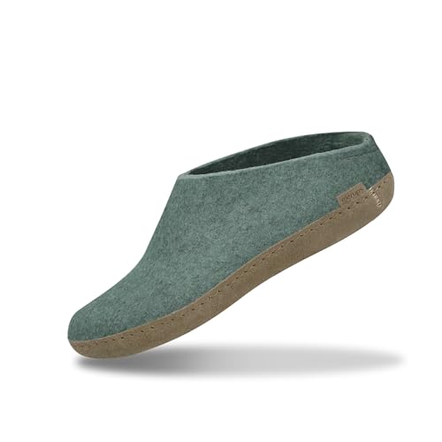 glerups dk B Slipper Unisex Erwachsene Pantoffel, Filz, Hausschuhe, Sohle Leder, Grau, 40 EU von glerups dk