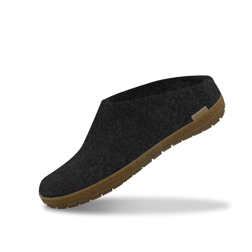 glerups dk B Slipper Unisex-Erwachsene Filz-Slipper, Damen,Herren Huettenschuhe,Filz-Schuhe,Filz-Pantoffel,Pantoletten,Puschen Schwarz, 46 EU / 11 UK von glerups dk