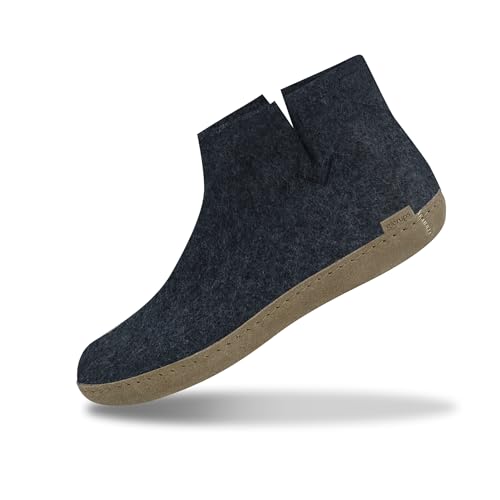 Glerups Filz Hausschuhe Herren und Damen (Größe 41) | Komfortable Hausstiefel Damen & Herren mit Weicher Sohle aus Leder | Filzstiefel Herren & Damen Winter | Comfortable Slippers Women & Men von glerups dk