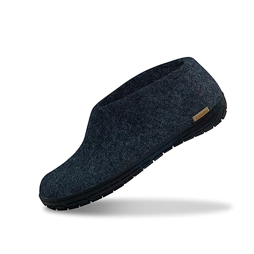 glerups dk Modell AR-02 Unisex-Erwachsene Filz-Hausschuh, Damen,Herren Huettenschuhe, maennliche weibliche Freizeit leger Slipper,Denim,39 EU / 6 UK von glerups dk