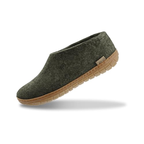 Glerups Filz Hausschuhe Herren und Damen (Größe 40) | Komfortabler Hausschuh mit Natürlicher Gummisohle | Herren & Damen Slipper Geschlossen | Comfortable Slippers Women & Men von glerups dk