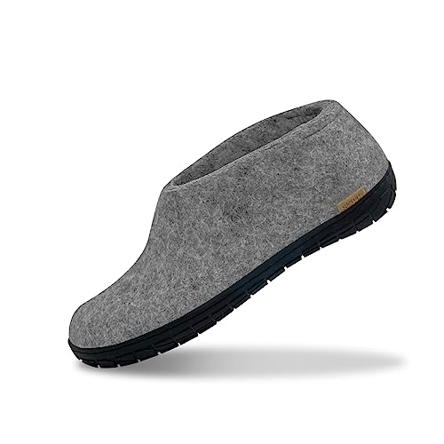 glerups dk Modell AR-02 Unisex - Erwachsene Filz-Hausschuh, Damen,Herren Huettenschuhe, Freizeit Filz-Pantoffel Slipper abs,Grey,41 EU / 7.5 UK von glerups dk