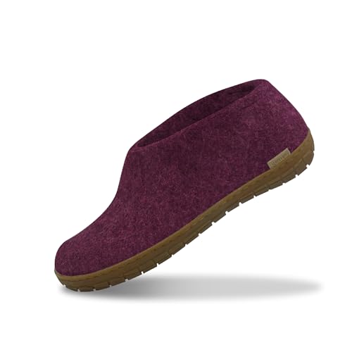 glerups dk Modell AR Unisex - Erwachsene Filz-Hausschuh, Damen,Herren Huettenschuhe, Filz-Pantoffel Slipper Stiefel warm,Cranberry,36 EU / 3.5 UK von glerups dk