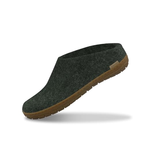 glerups dk Modell BR Unisex - Erwachsene Filz-Slipper, Damen,Herren Huettenschuhe, Maenner Frauen maennliche weibliche Freizeit,Forest,43 EU / 9 UK von glerups dk