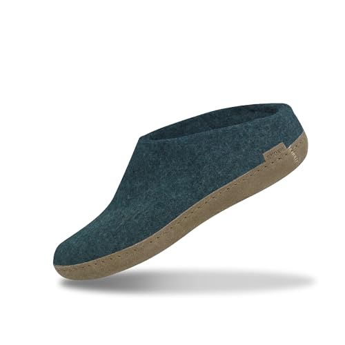 glerups dk B Slipper Unisex - Erwachsene Filz-Slipper, Damen,Herren Huettenschuhe,Filz-Schuhe,Filz-Pantoffel,Pantoletten,Puschen (37 EU, Petrol) von glerups dk