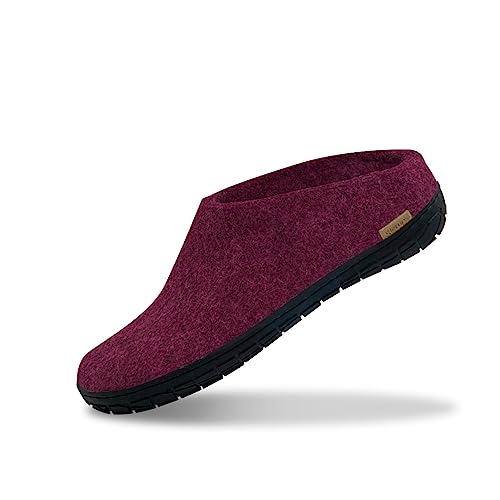 glerups dk Modell BR-02 Unisex-Erwachsene Filz-Slipper, Damen,Herren Huettenschuhe, Damen Maenner Frauen maennliche weibliche,Cranberry,39 EU / 6 UK von glerups dk