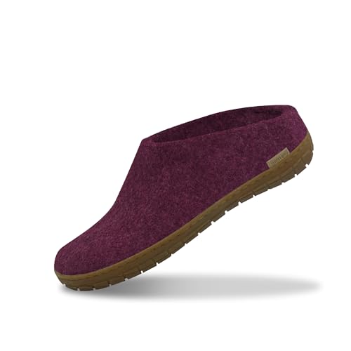 glerups dk Modell BR Unisex - Erwachsene Filz-Slipper, Damen,Herren Huettenschuhe, Damen Maenner Frauen maennliche weibliche,Cranberry,41 EU / 7.5 UK von glerups dk