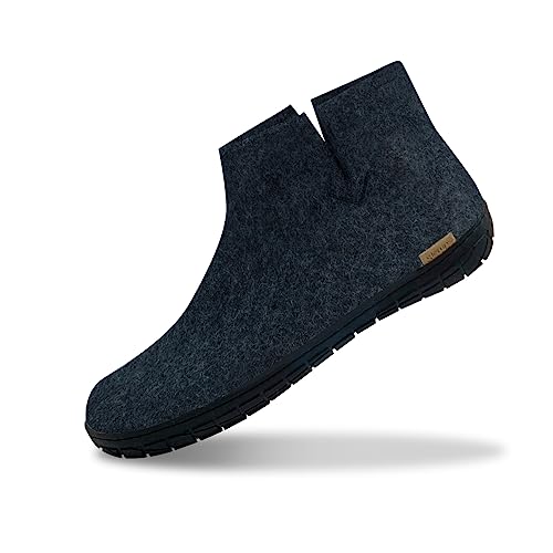 glerups dk Modell GR-02 Unisex-Erwachsene Filz-Stiefel, Damen,Herren Huettenschuhe, Maenner Frauen maennliche weibliche Freizeit,Denim,46 EU / 11 UK von glerups dk