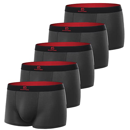 GLESTORE Boxershorts Herren Unterhosen Männer 5er Pack Modal Unterwäsche Retroshorts Short Brief 5dunkelgrau M von GLESTORE