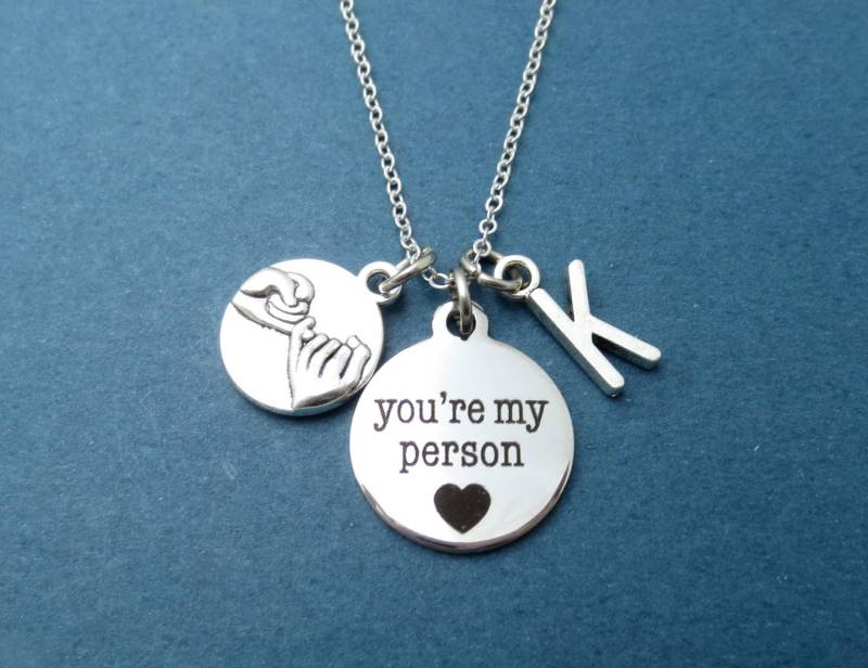 Personalisierte Halskette Sie Sind Meine Person Initial Pinky Versprechen Brief Custom Geschenk Für Sie von Gliget