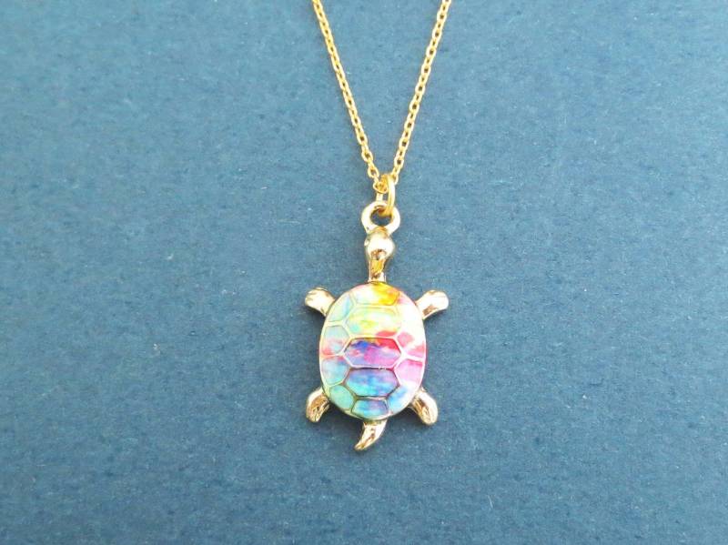 Regenbogen Schildkröte Kette Gold Tier Halskette Anhänger Geschenkidee Geschenk Für Kinder Neue Mutter Freundin Beste von Gliget
