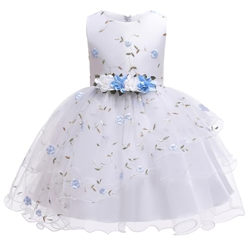 Gliitatu Prinzessin Kleid Mädchen Blumenmädchenkleider Festliches Kleid Mädchen Ballkleid Princess Dress violett, blau, 3-4 Jahre von Gliitatu