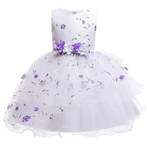 Gliitatu Prinzessin Kleid Mädchen Blumenmädchenkleider Festliches Kleid Mädchen Ballkleid Princess Dress violett, 3-4 Jahre von Gliitatu