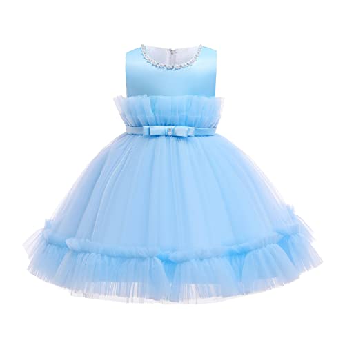 Gliitatu Prinzessin Kleid für Mädchen Blumenkleider Party Tutu Hochzeitskleid, blau, 2 Jahre von Gliitatu