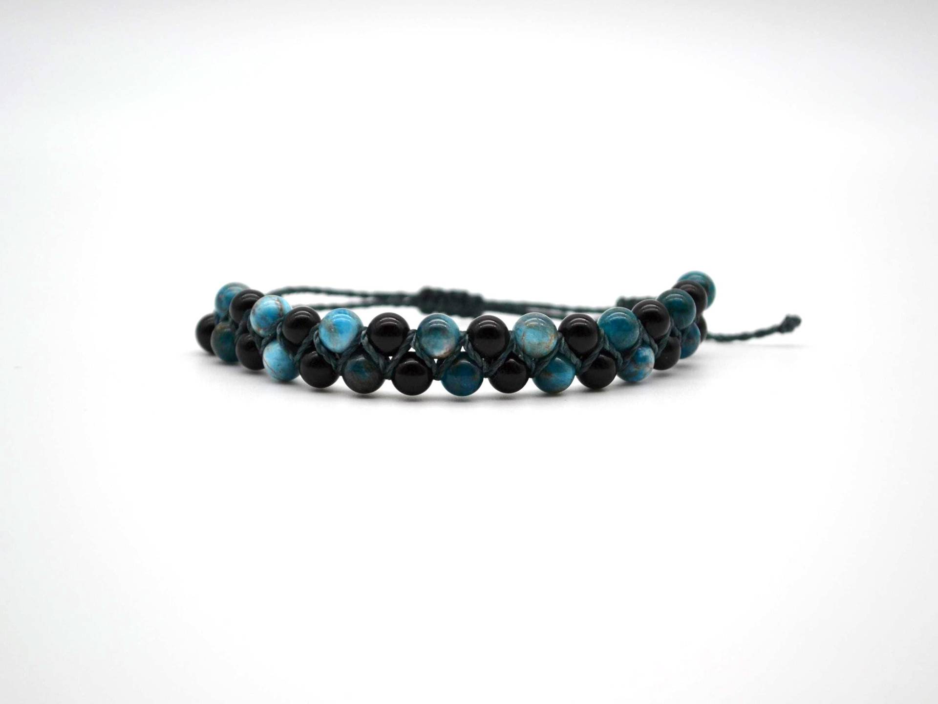 Apatite & Onyx Harmony Bracelet, Handgemachtes Armband Mit 6mm Apatite - Und Onyx-Perlenkraftvolles Armband, Spirituelles von GlimmerGarde