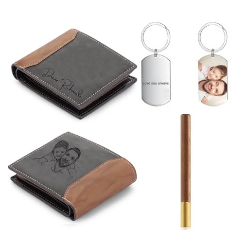 Glimmerday 3 in 1 Leder-Geschenk-Set für Männer mit schönen Geschenk-Box benutzerdefinierte Brieftasche benutzerdefinierte Schlüsselanhänger Signatur Stift, Valentinstag Freund Geschenk-Box Glimmerday 3 in 1 Leder-Geschenk-Set für Männer mit schönen Geschenk-Box benutzerdefinierte Brieftasche benutzerdefinierte Schlüsselanhänger Signatur Stift, Valentinstag Freund Geschenk-Box von Glimmerday