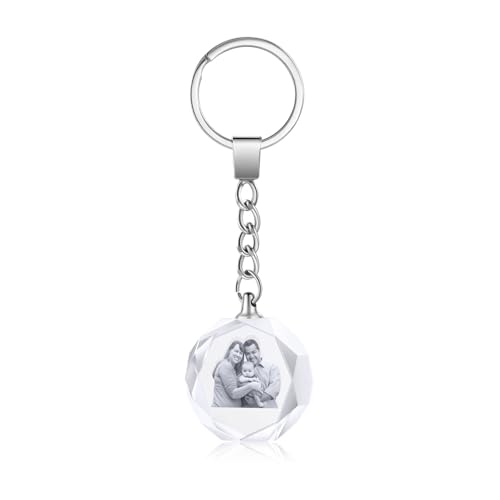 Glimmerday Kristall Schlüsselanhänger, Personalisierter Foto Schlüsselanhänger, 2D Gravureffekt, Geeignet für Hochzeit, Muttertag Glimmerday Kristall Schlüsselanhänger, Personalisierter Foto Schlüsselanhänger, 2D Gravureffekt, Geeignet für Hochzeit, Muttertag von Glimmerday