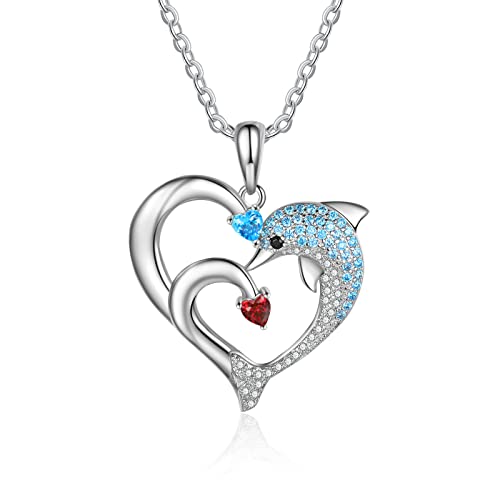 Glimmerday Personalisierte Delphin-Halskette für Mama, Mutter und Tochter Name Edelstein-Halskette, Personalisierte Blaue Kristall-Halskette, Muttertag Geschenk für Großmutter Glimmerday Personalisierte Delphin-Halskette für Mama, Mutter und Tochter Name Edelstein-Halskette, Personalisierte Blaue Kristall-Halskette, Muttertag Geschenk für Großmutter von Glimmerday