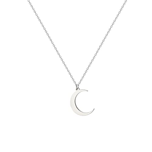 Glimmerst Halbmond-Halskette, 18 Karat vergoldet, Edelstahl, Halbmond-Anhänger, Halskette, zarte zierliche Halbmond-Halskette für Frauen, Vergoldet, Kein Edelstein Glimmerst Halbmond-Halskette, 18 Karat vergoldet, Edelstahl, Halbmond-Anhänger, Halskette, zarte zierliche Halbmond-Halskette für Frauen, Vergoldet, Kein Edelstein von Glimmerst
