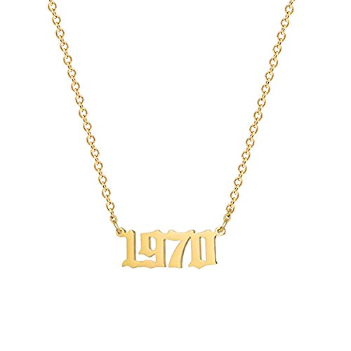 Glimmerst Halskette mit Geburtsjahr, Edelstahl, 18 Karat vergoldet, unvergesslicher Schmuck für Frauen und Mädchen, Edelstahl, Kein Edelstein von Glimmerst