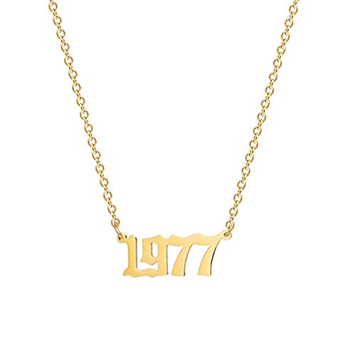 Glimmerst Halskette mit Geburtsjahr, Edelstahl, 18 Karat vergoldet, unvergesslicher Schmuck für Frauen und Mädchen, Edelstahl Gold Metall, Nein Glimmerst Halskette mit Geburtsjahr, Edelstahl, 18 Karat vergoldet, unvergesslicher Schmuck für Frauen und Mädchen, Edelstahl Gold Metall, Nein von Glimmerst