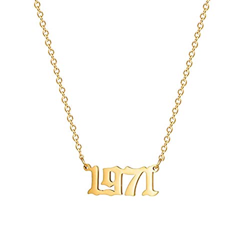 Glimmerst Halskette mit Geburtsjahr, Edelstahl, 18 Karat vergoldet, unvergesslicher Schmuck für Frauen und Mädchen, Metall, Nein Glimmerst Halskette mit Geburtsjahr, Edelstahl, 18 Karat vergoldet, unvergesslicher Schmuck für Frauen und Mädchen, Metall, Nein von Glimmerst