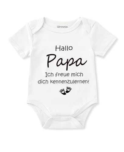 Glimnerize Baby Verkündung Babybody Atmungsaktiv Nachwuchs ankündigen Gender Reveal Geschenk Neugeborene Schwangerschaftsverkündung A2-Papa von Glimnerize