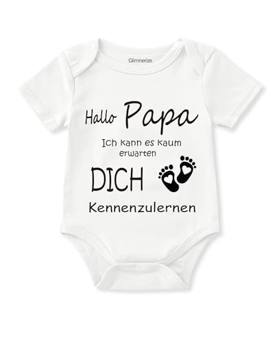 Glimnerize Baby Verkündung Babybody Atmungsaktiv Nachwuchs ankündigen Geschenk Gender Reveal Neugeborene Schwangerschaftsverkündung A1-Papa von Glimnerize