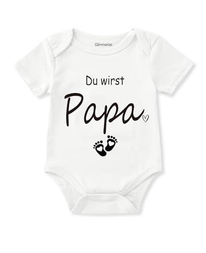 Glimnerize Baby Verkündung Babybody Atmungsaktiv Nachwuchs ankündigen Neugeborene Gender Reveal Geschenk Schwangerschaftsverkündung A3-Papa von Glimnerize