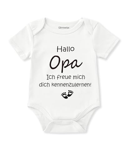 Glimnerize Baby Verkündung Babybody Nachwuchs ankündigen Gender Reveal Geschenk Neugeborene Schwangerschaftsverkündung A2-Opa von Glimnerize