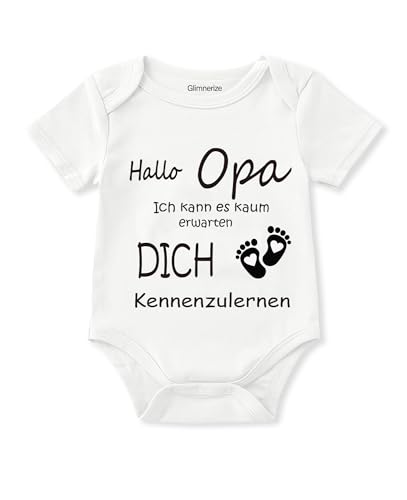 Glimnerize Baby Verkündung Babybody Nachwuchs ankündigen Geschenk Gender Reveal Neugeborene ihr werdet Schwangerschaftsverkündung A1-Opa von Glimnerize