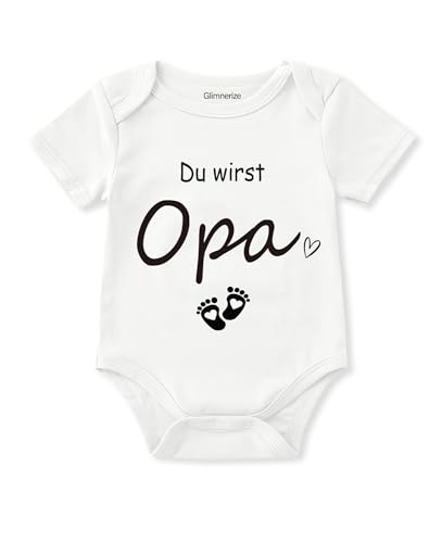 Glimnerize Baby Verkündung Babybody Nachwuchs ankündigen Neugeborene Gender Reveal Geschenk Schwangerschaftsverkündung A3-Opa von Glimnerize