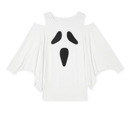 Glimnerize Halloween Damen Totenköpfe Kleid Langärmliges Fledermaus Kleid Kürbis Druck Fledermausflügel Design Kostüm Fledermaus Teufelsmaske M von Glimnerize