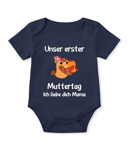 Glimnerize Strampler Baby Onesie Lustig Muttertagsgeschenke für MaMa Kurzarmbody Frühchen Kleidung 1. Muttertag Body Baby Erster Muttertag Navy A2 3-6 Monate von Glimnerize