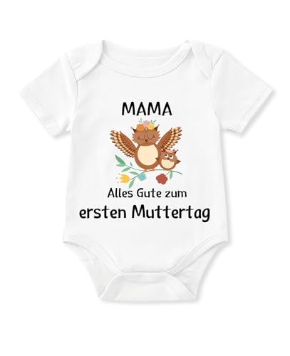 Glimnerize Strampler Baby Onesie Lustig Muttertagsgeschenke für MaMa Kurzarmbody Frühchen Kleidung 1. Muttertag Body Baby Erster Muttertag Weiß A6 3-6 Monate von Glimnerize