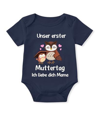 Glimnerize Strampler Baby Onesie Muttertagsgeschenke für MaMa 1. Muttertag Body Baby Kurzarmbody Frühchen Kleidung Erster Muttertag Navy A5 6-9 Monate von Glimnerize