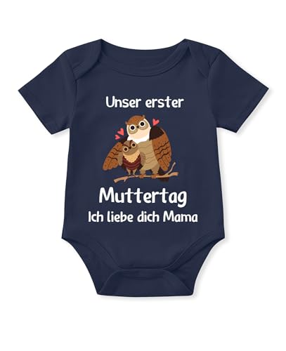 Glimnerize Strampler Baby Onesie Neugeborene Muttertagsgeschenke für MaMa 1. Muttertag Body Baby Kurzarmbody Frühchen Kleidung Erster Muttertag Navy A4 9-12 Monate von Glimnerize